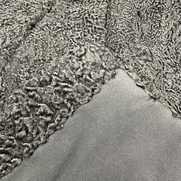 Vintage Black Persian Lambs Wool Coat Cape Style Curly Hair Sheep Mid Century - Picture 6 of 12